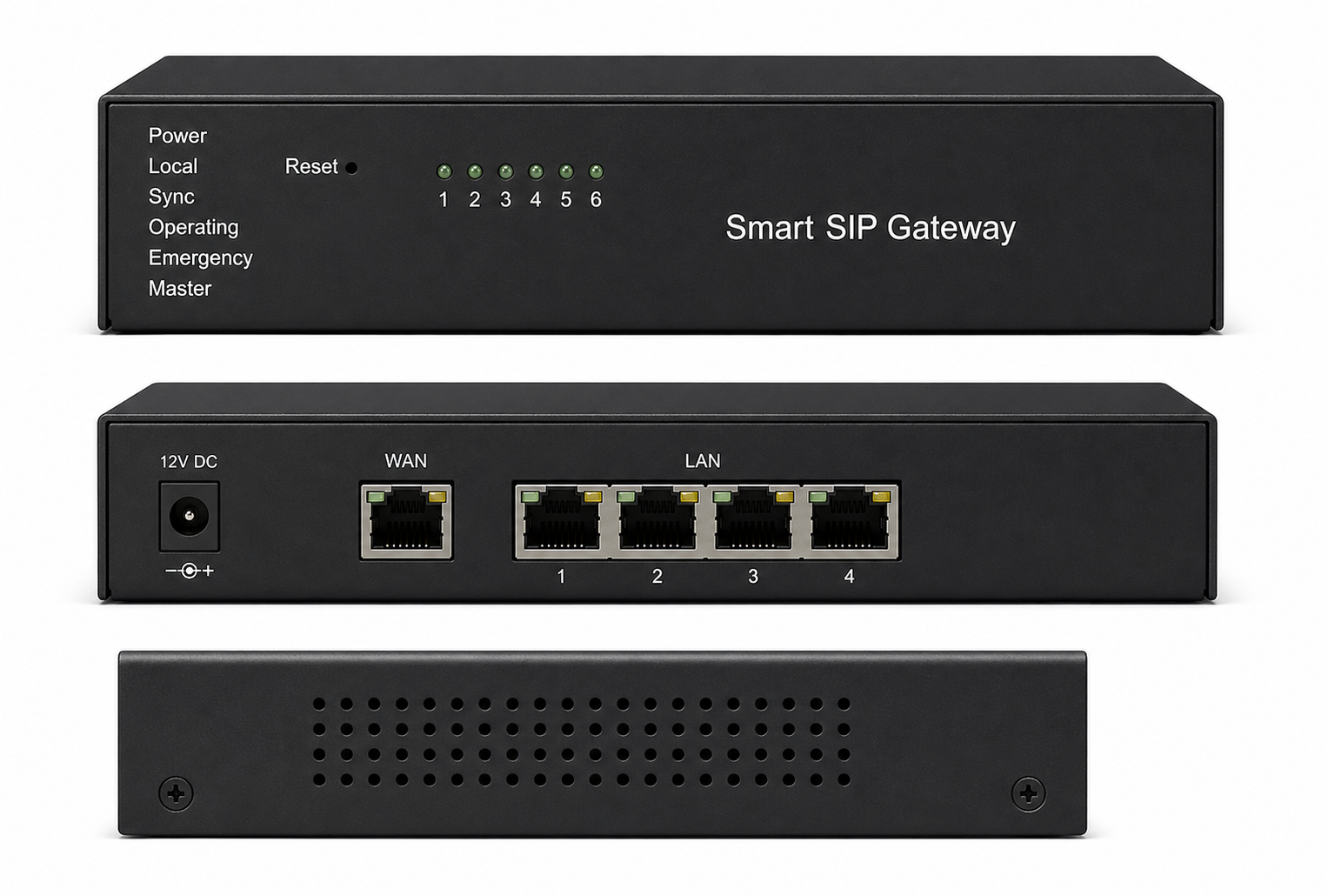 SSG SIP Gateway: передняя и задняя панель устройства
